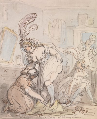 Die Umkleidekabine der Schauspielerinnen im Drury Lane von Thomas Rowlandson
